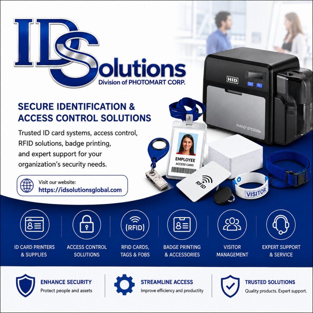 ID Solutions logo & business description and product info